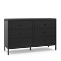 White 6 Drawer Double Dresser B869