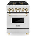 24 Inch Gas Range in Stainless Steel with Gold Accents G991827