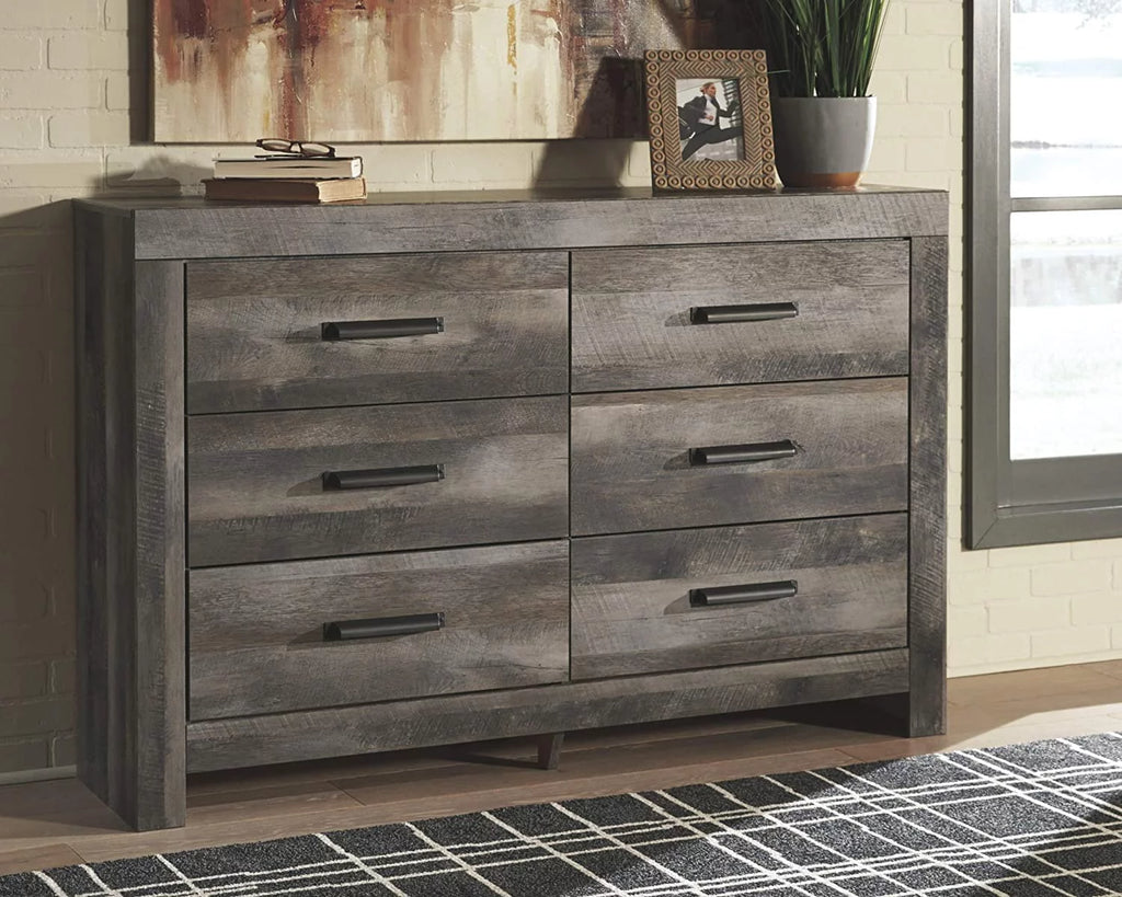 6 Drawer Double Dresser in Gray U7752