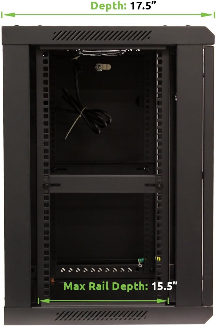 12U Wall Mount Network Server Cabinet Rack Enclosure Glass Door Lock B45576