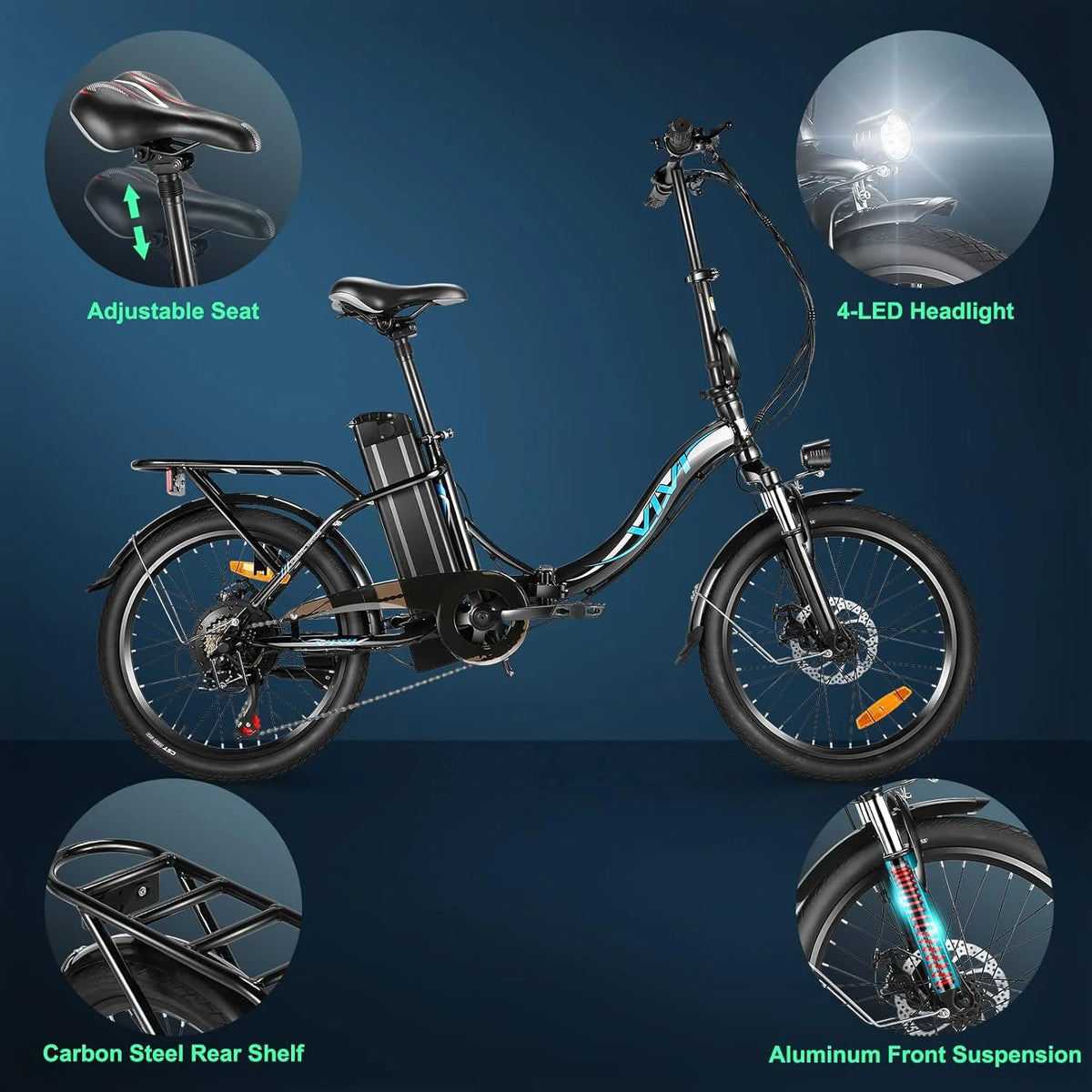 20 Folding Electric Cruiser Bike 500W Step-Through F231
