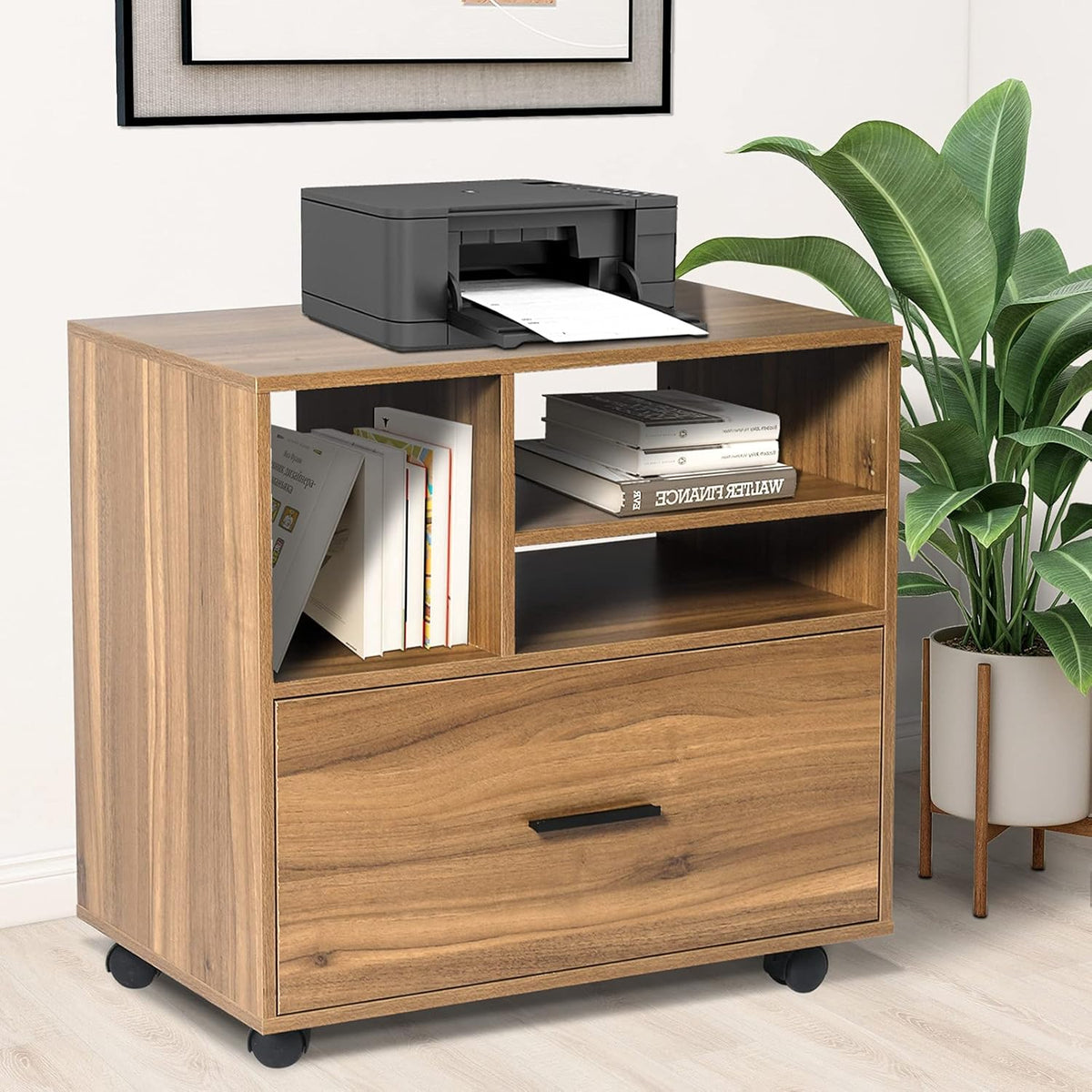 2 Drawer Rolling File Cabinet with Shelves Z3420