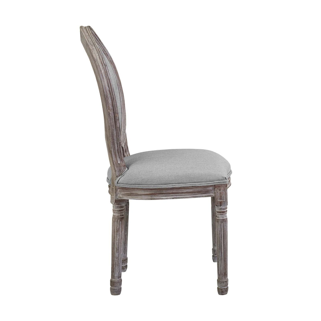 Light Gray Upholstered Fabric Dining Side Chair Set of 2 Q6608