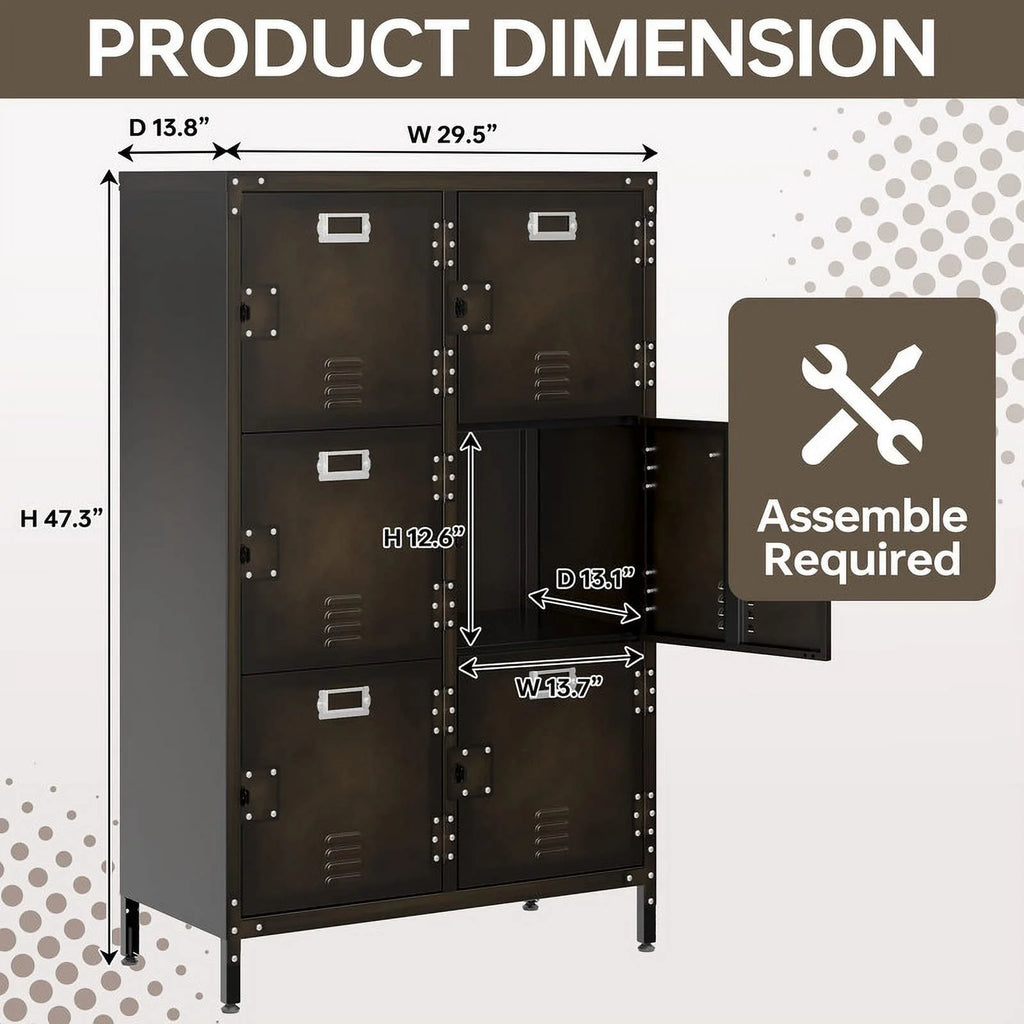 Metal Storage Locker with Doors and Shelves R2766