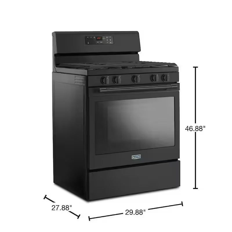 Gas Range with 5th Oval Burner in Black F972