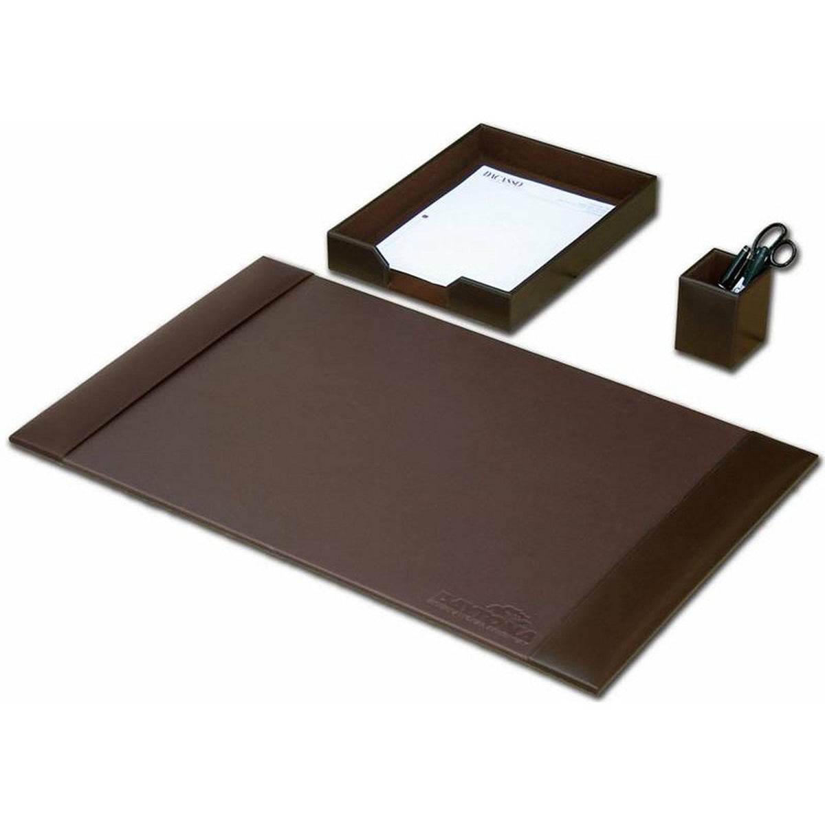 Brown Leather 3-Piece Desk Set B806