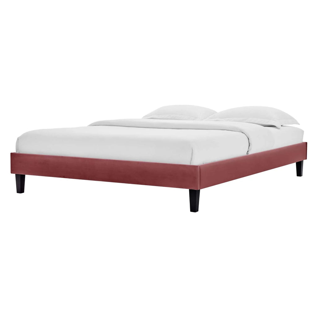 Queen Size Velvet Platform Bed Frame X719121