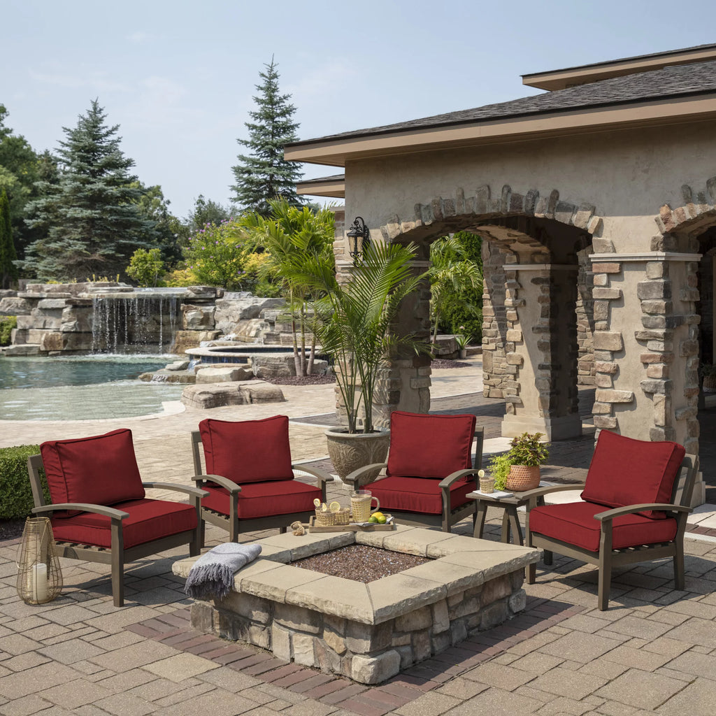 Ruby Red Outdoor Deep Seating Cushion Set 24 x 24 U897