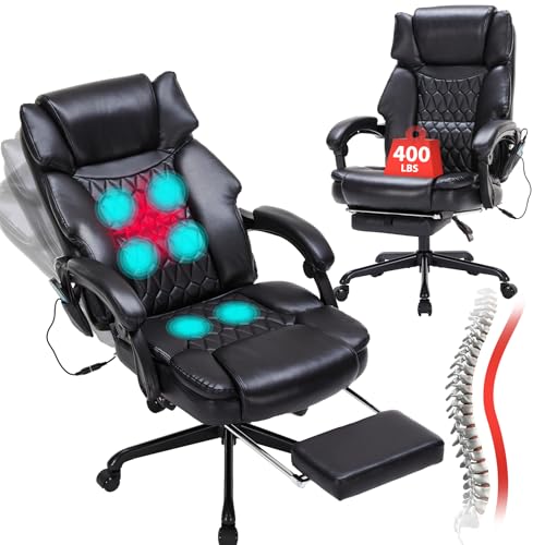Grey Reclining Massage Office Chair with Foot Rest M69957