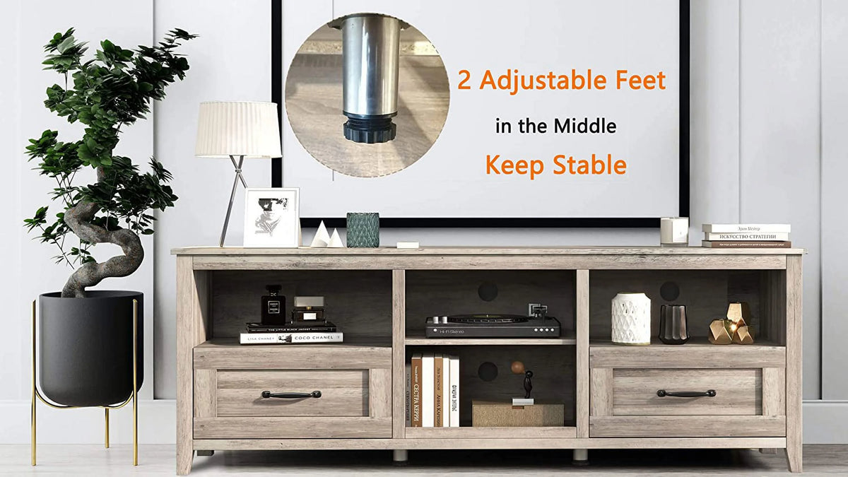 Black TV Stand for 70 inch Wide Screen with Drawers P872
