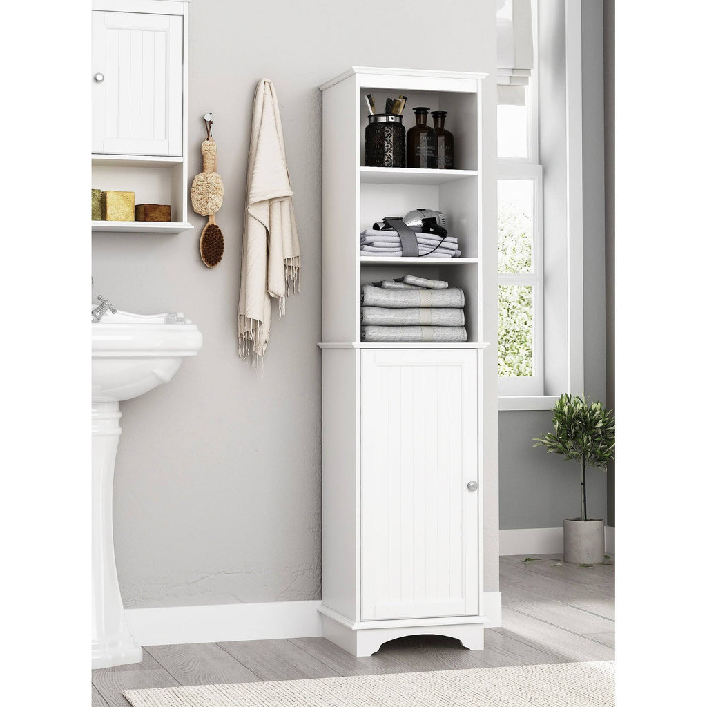 White Three Tier Freestanding Storage Cabinet M184
