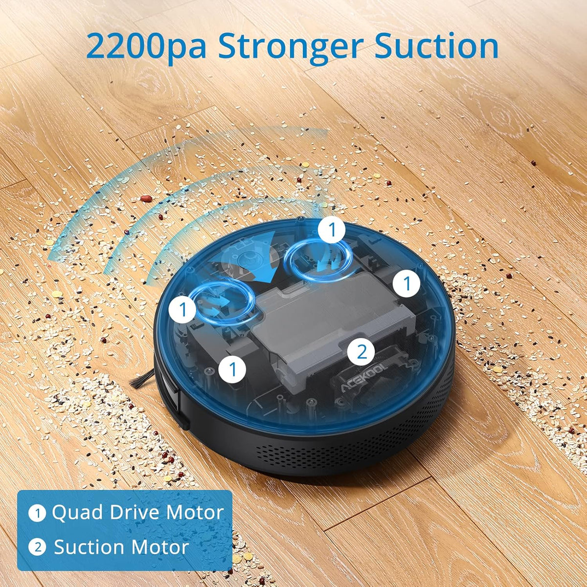 2200Pa Super-Thin Automatic Robot Vacuum Cleaner E7434
