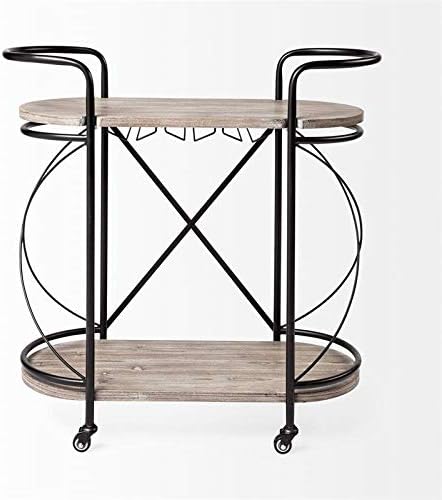 Black Metal Two Tier Bar Cart P862