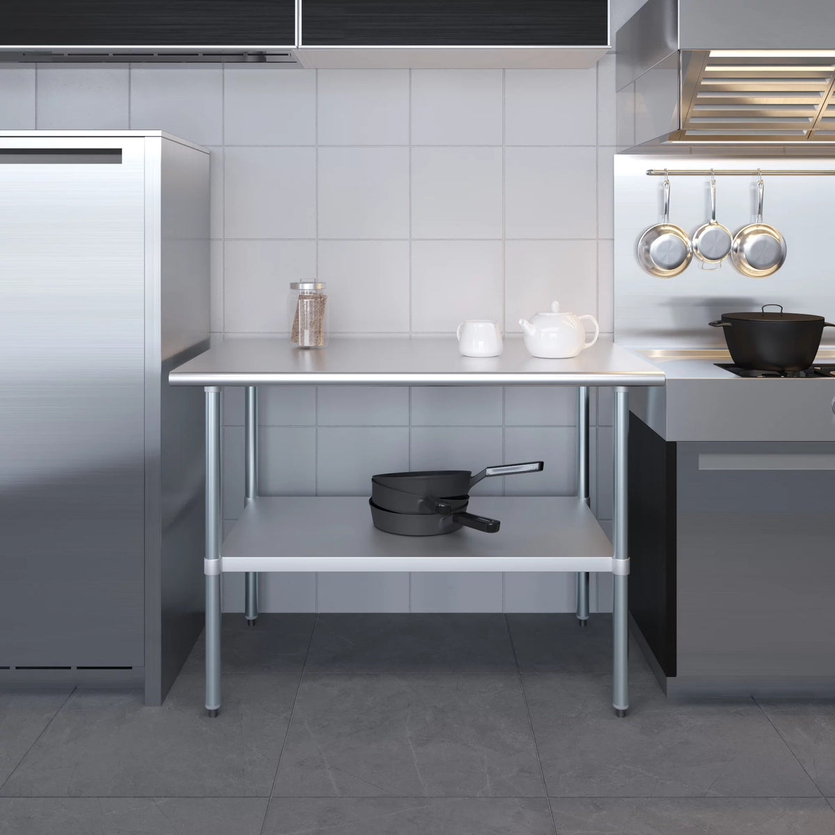 48" Stainless Steel Work Table with Undershelf D3676