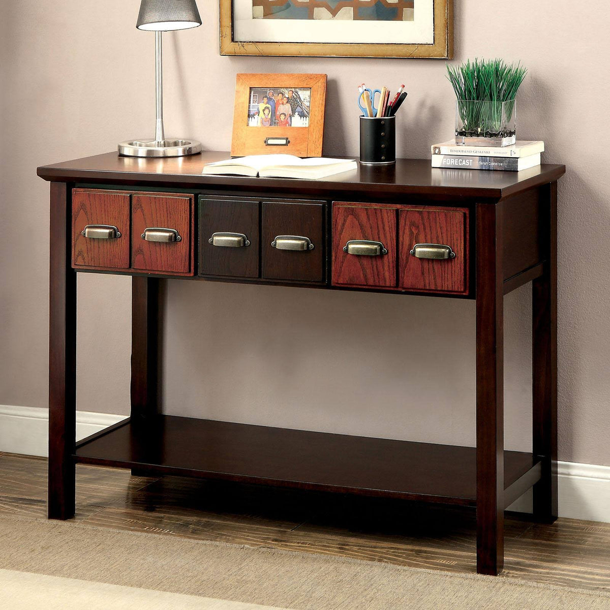 Brown Transitional Console Table J612