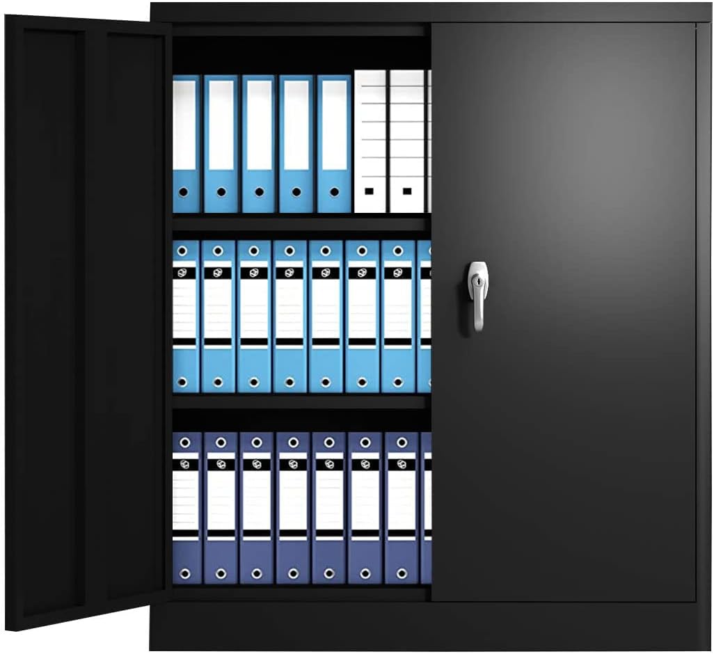 42” Steel Storage Cabinet with 2 Adjustable Shelves and 2 Doors J17555