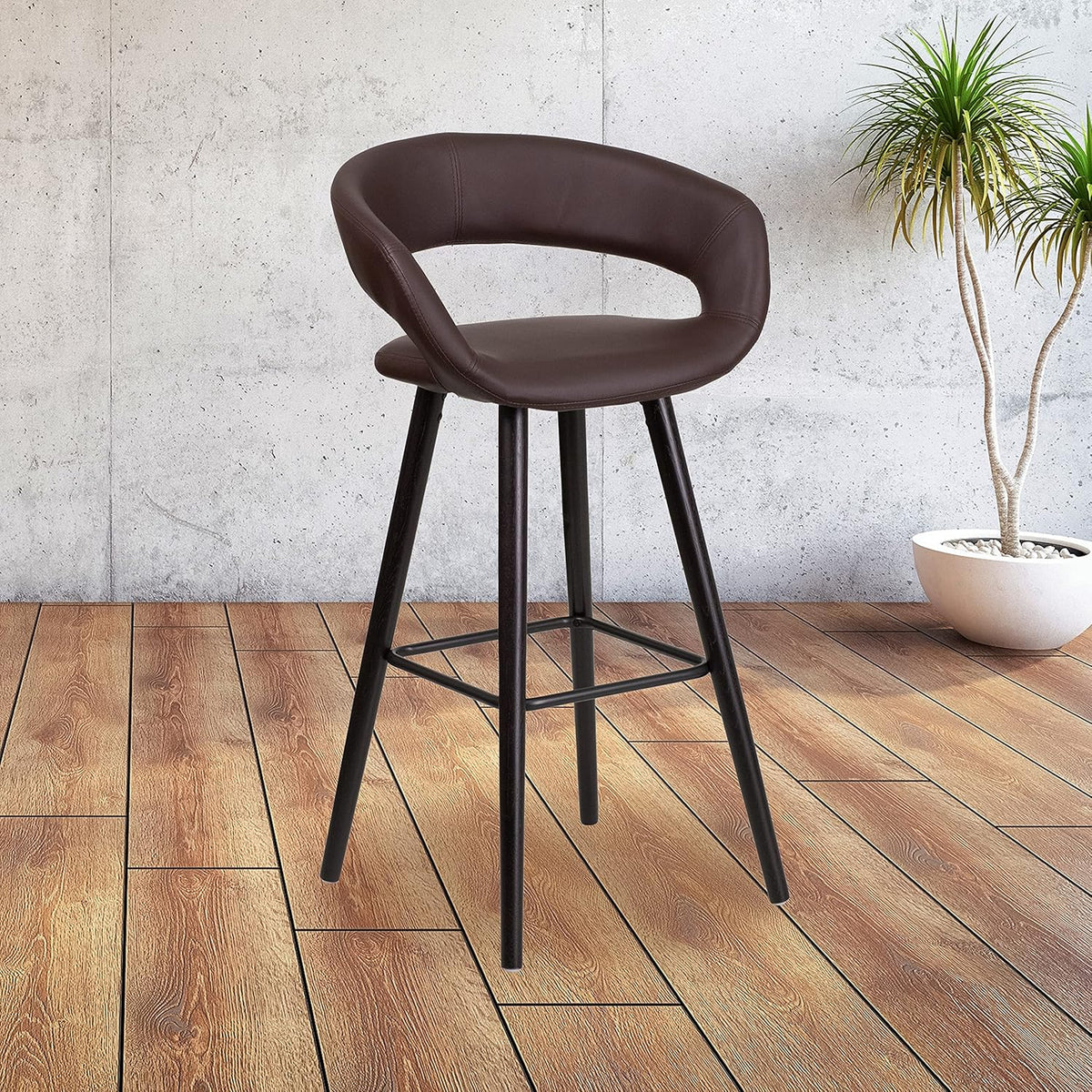 Cappuccino Wood Barstool Q4333