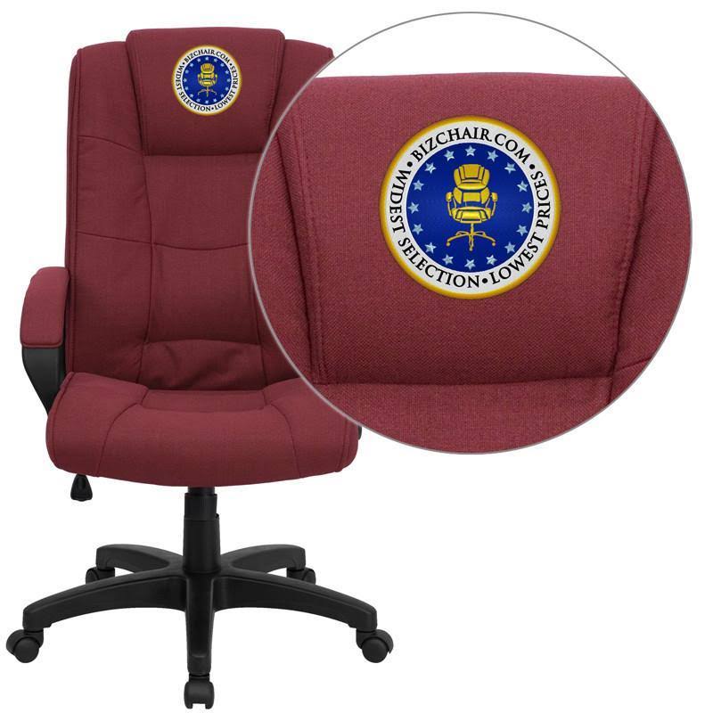 Burgundy Fabric Executive Office Chair I214809