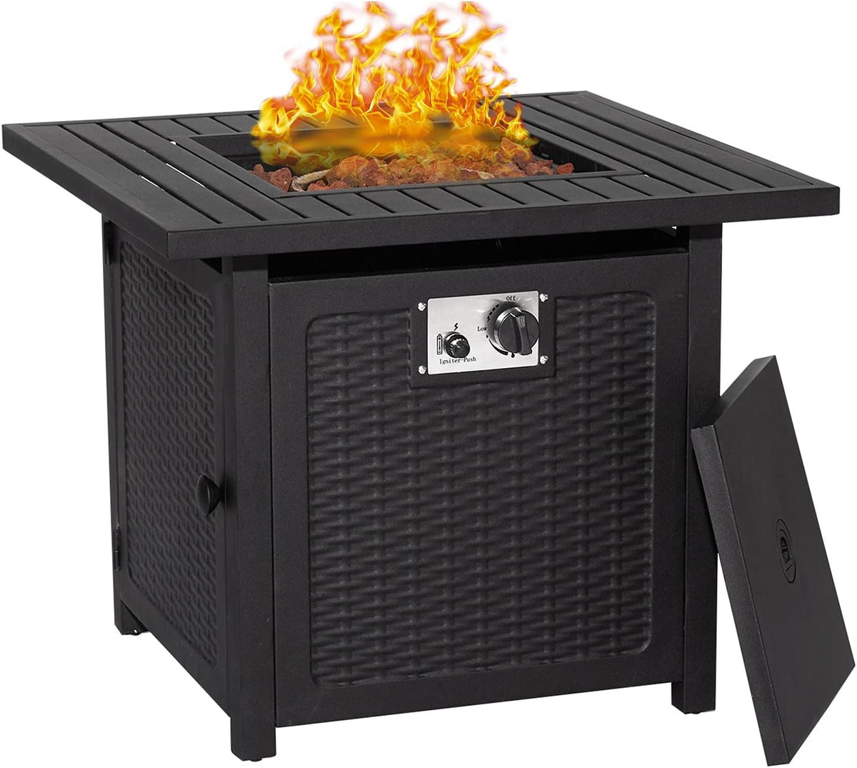 44 Inch 50000 BTU Propane Fire Pit Table with Rain Cover A392352