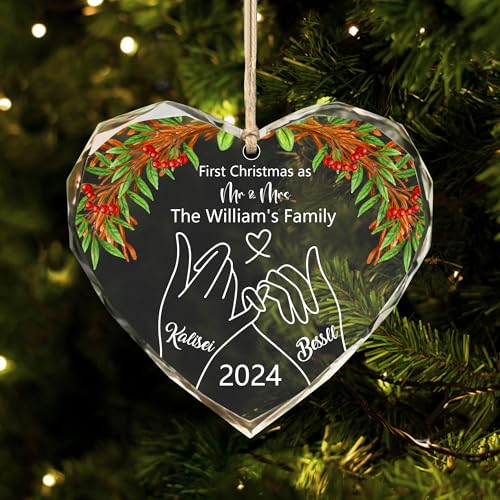 2-Layered Wooden Couple Puzzle Christmas Ornament R7321