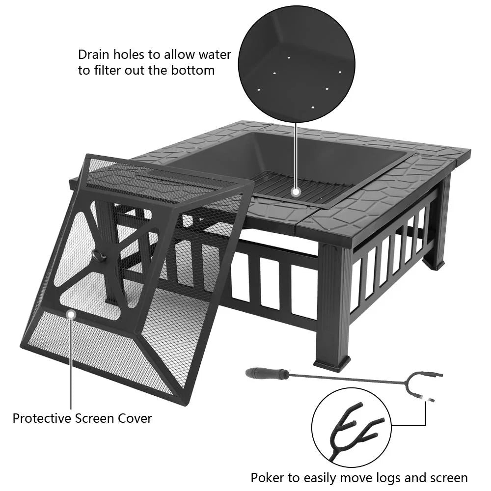 Wooden 32 Metal Fire Pit H947629
