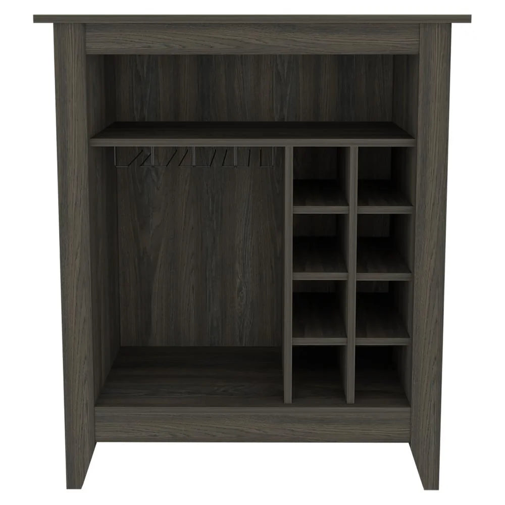 Engineered Wood Bar Cabinet with 2 Open Shelves in Espresso N44549