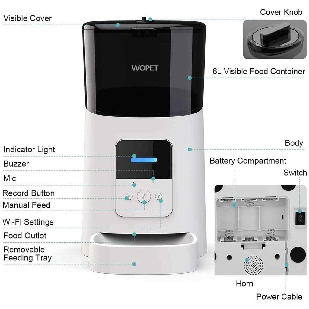 Automatic Wi-Fi Smart Cat Food Dispenser T83196