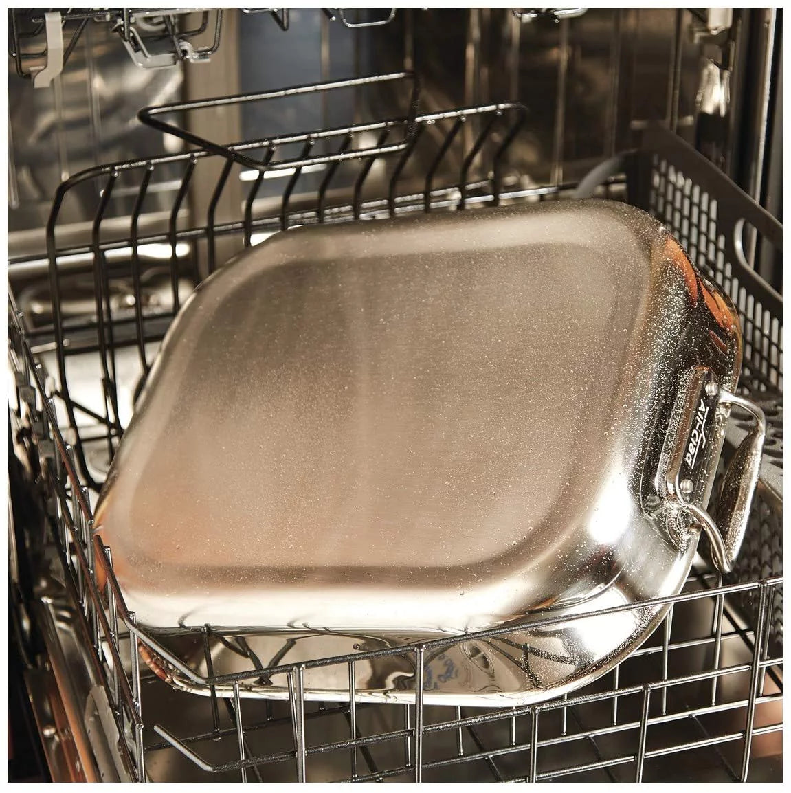 Large Stainless Steel Nonstick Roaster with Rack U69330