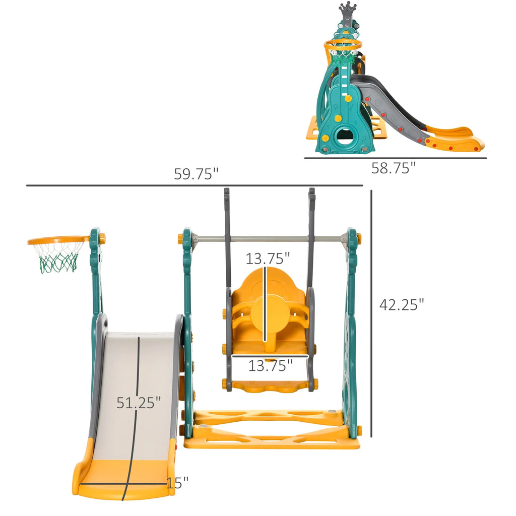 3 in 1 Toddler Swing and Slide Set with Climber N973133