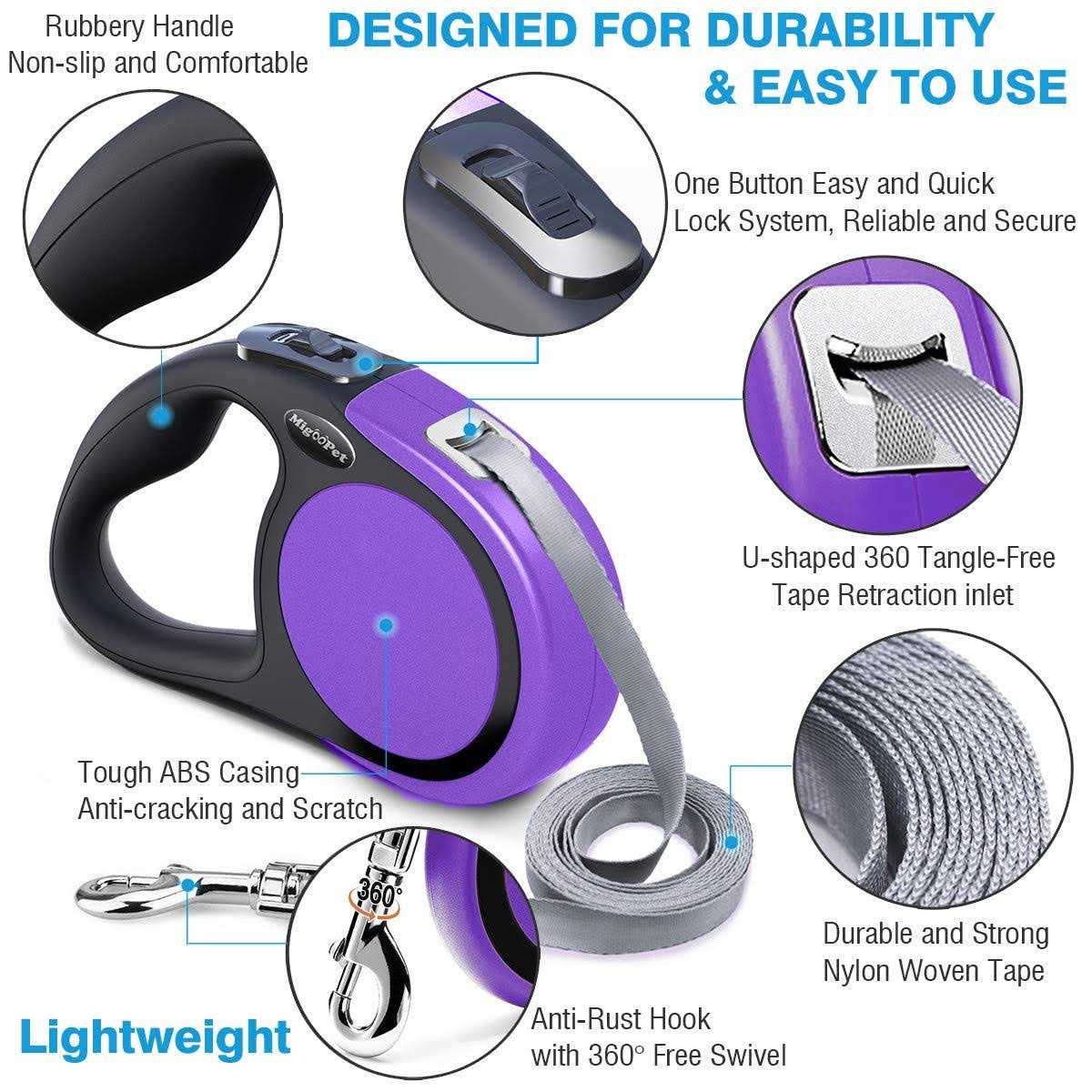 Heavy Duty Retractable Dog Leash 16ft T148