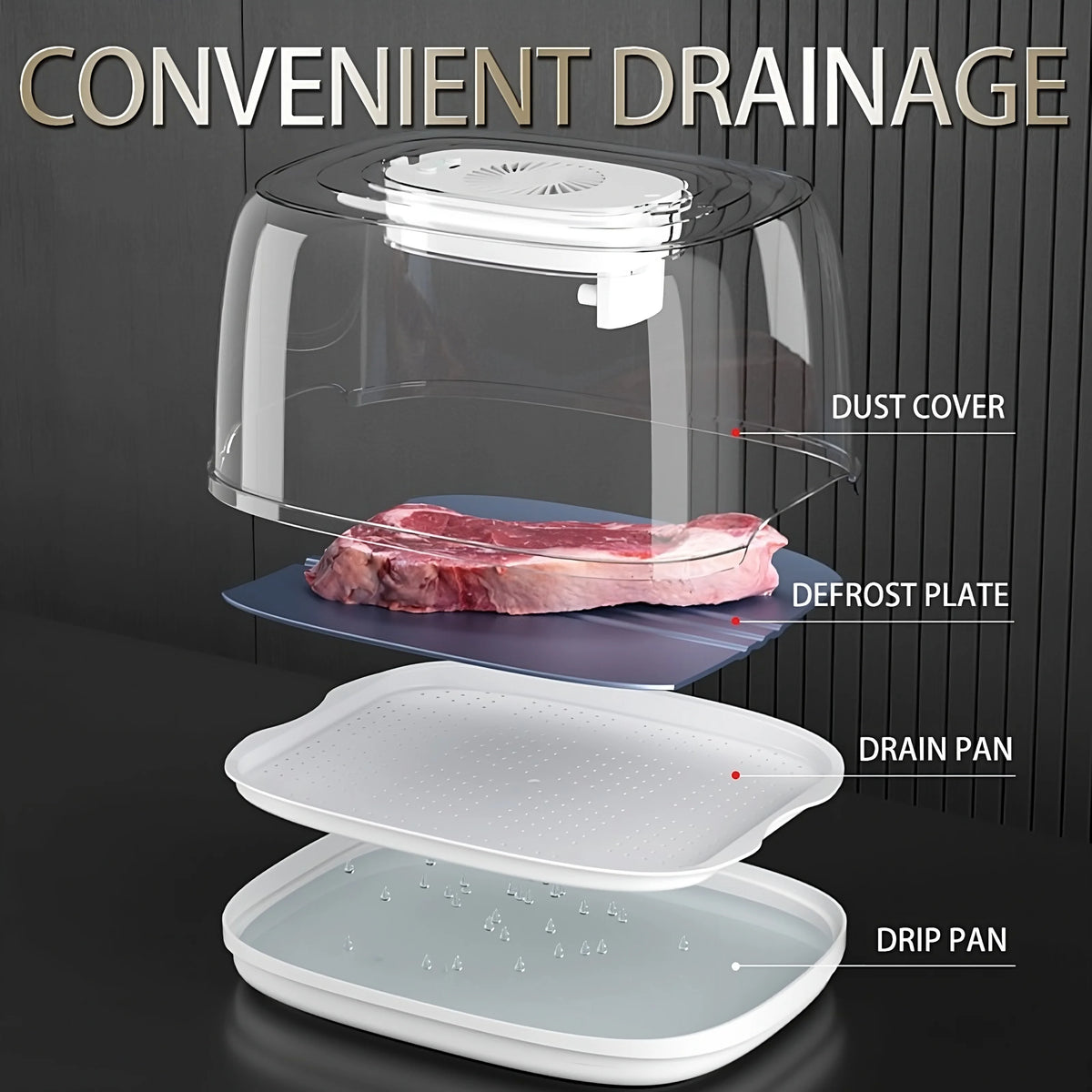 3 in 1 Defrosting Tray USB Rechargeable Aluminum E912