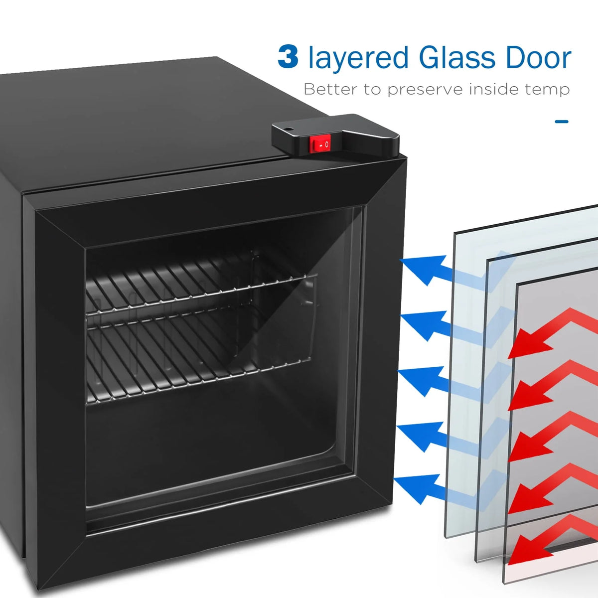 1.1 Cu Ft Countertop Glass Door Freezer J9183