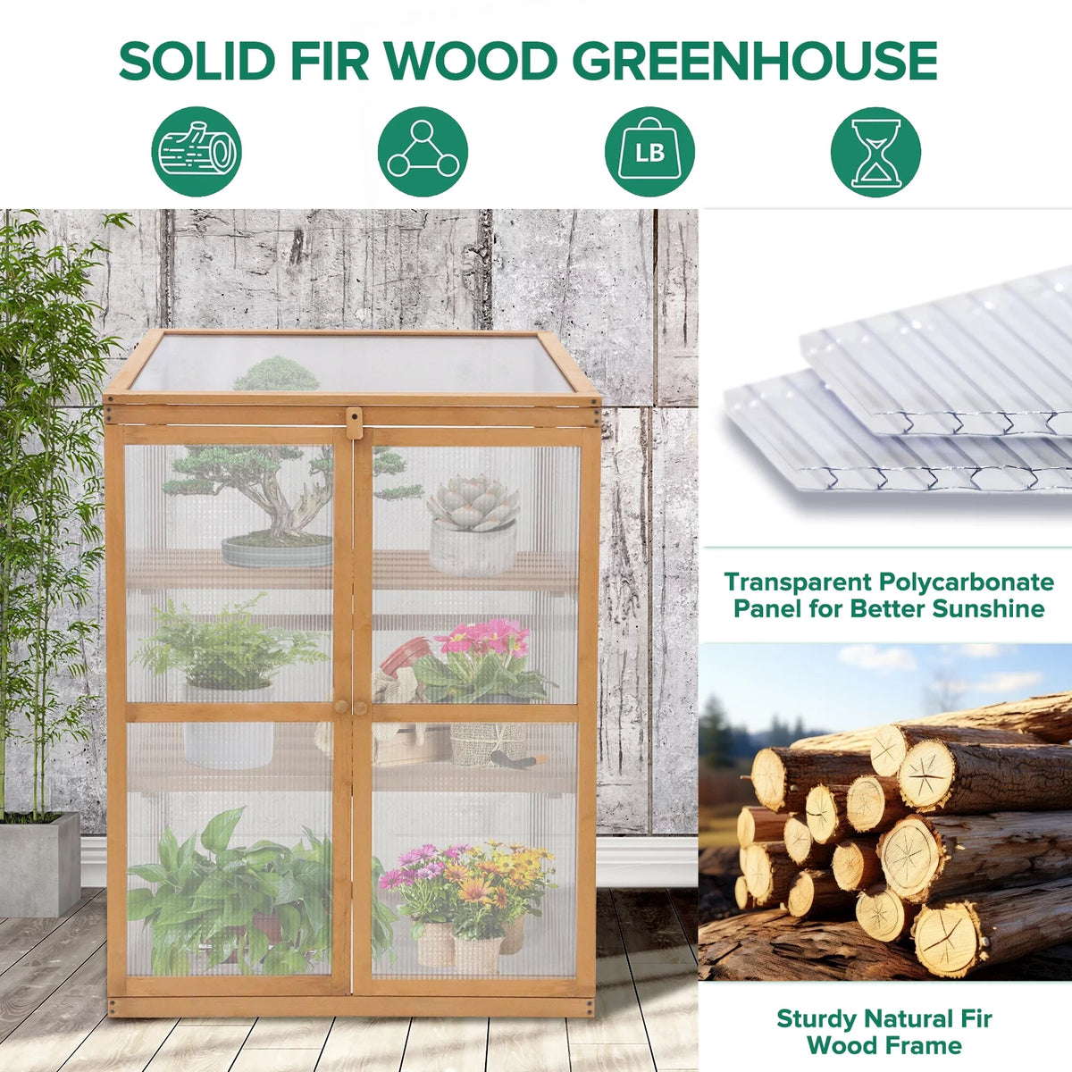 Cold Frame Greenhouse with Adjustable Shelves G122692