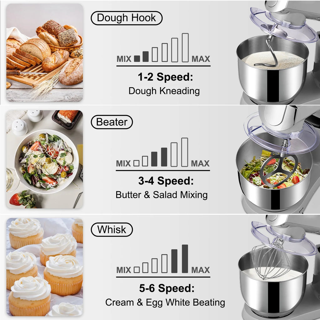 Stand Mixer Tilt Head Dough Mixer 7L 450W 6 Speed T51295