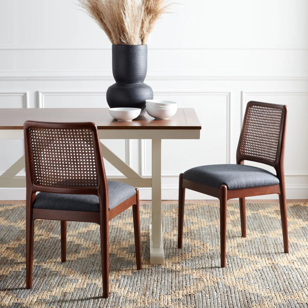 Brown Rattan Dining Chair Set of 2 O60175