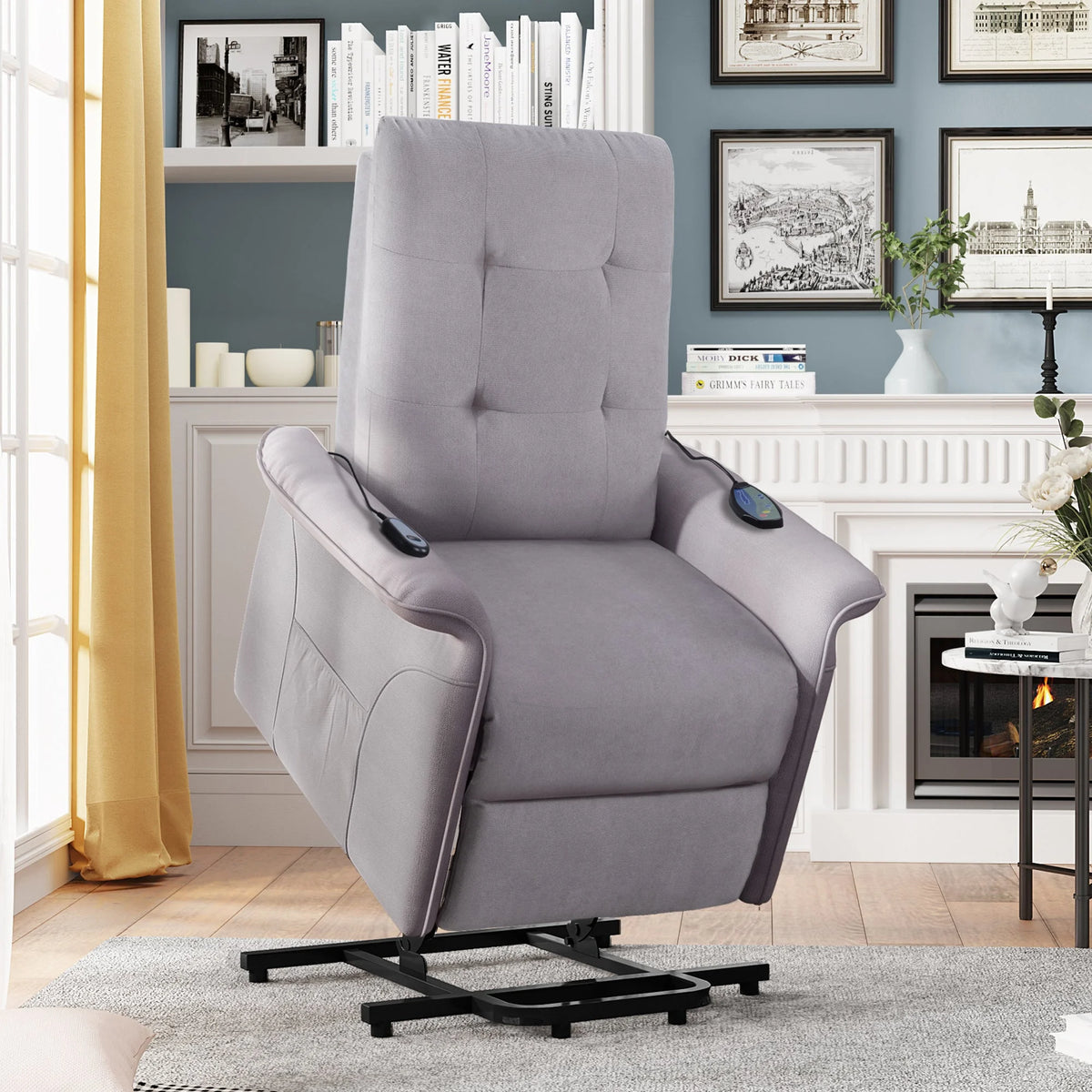 Power Lift Recliner Chair Light Gray J529