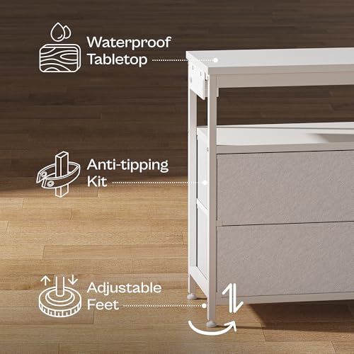 Black 47 Inch TV Stand with 6 Drawer Storage C290