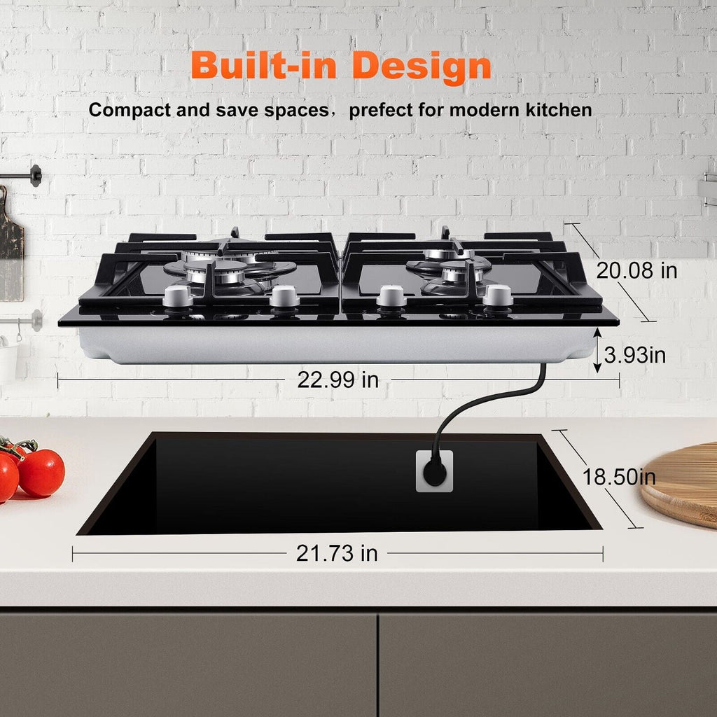 24 inch 4 Burners Gas Cooktop with Tempered Glass X792