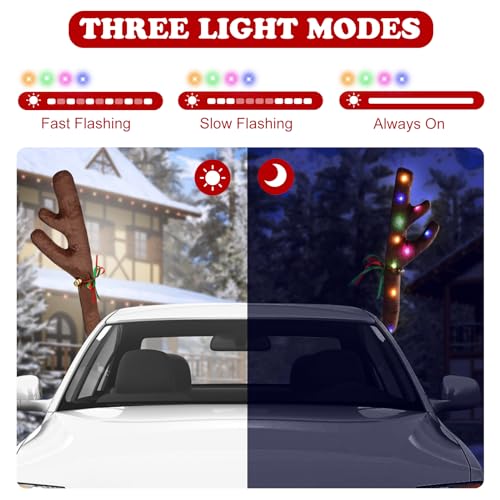 Christmas Reindeer Antlers for Cars With LED Lights W152
