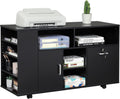 Black Rolling File Cabinet with Lock and Storage Shelves V20156