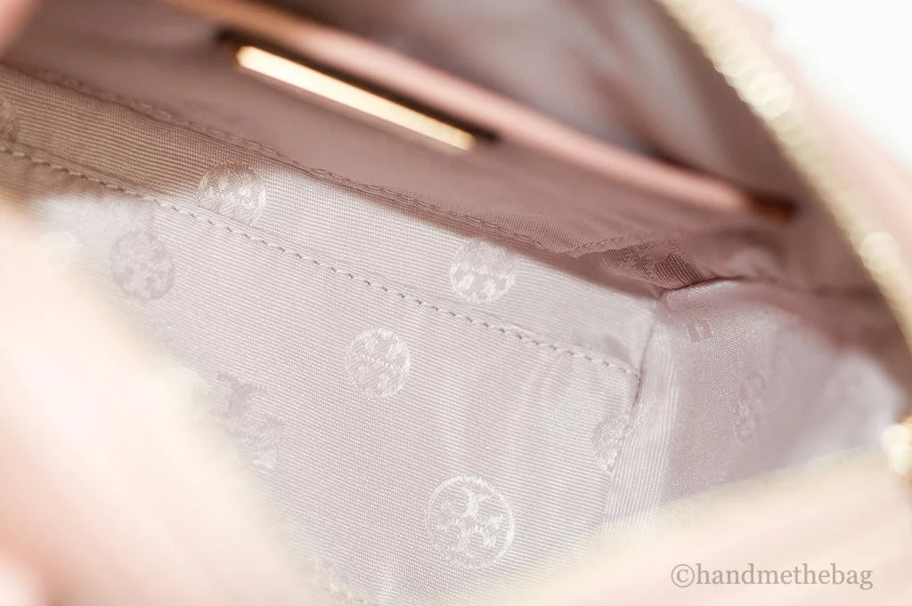 Pink Pebbled Leather Satchel Crossbody Bag O315559