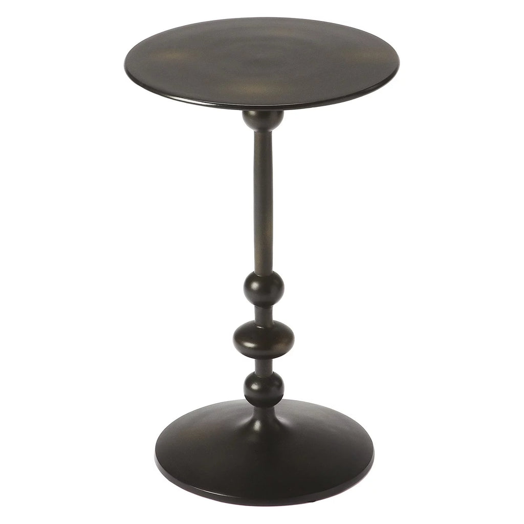 Black Iron Pedestal End Table W44669