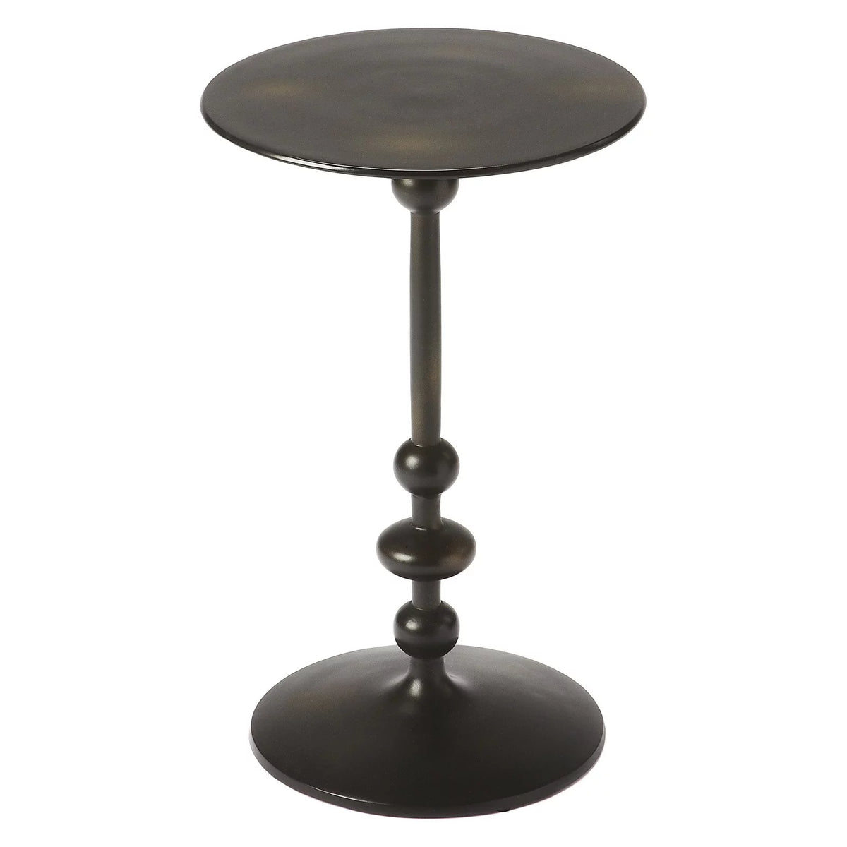 Black Iron Pedestal End Table W44669