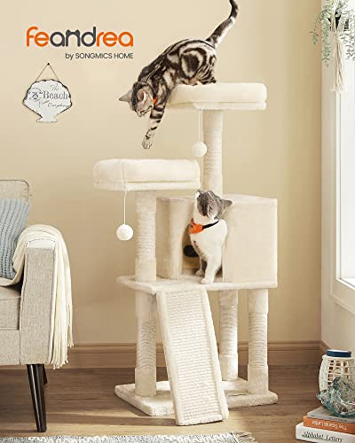 45.3-Inch Cat Tree with Scratching Post and Ramp Q7533