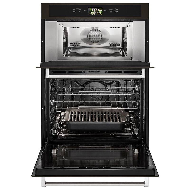 30 in. Electric Convection Wall Oven with Built-In Microwave in Black Stainless F261