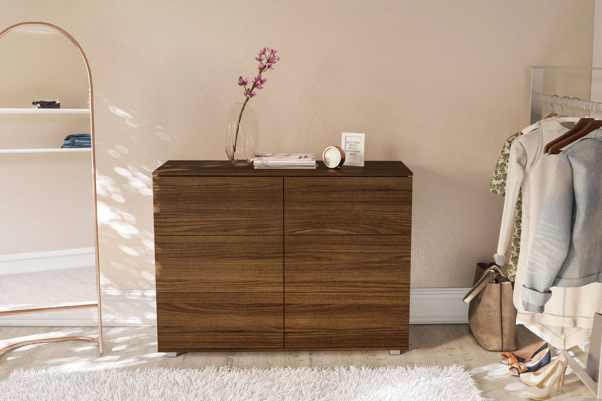White 6 Drawer Wood Double Dresser M489130