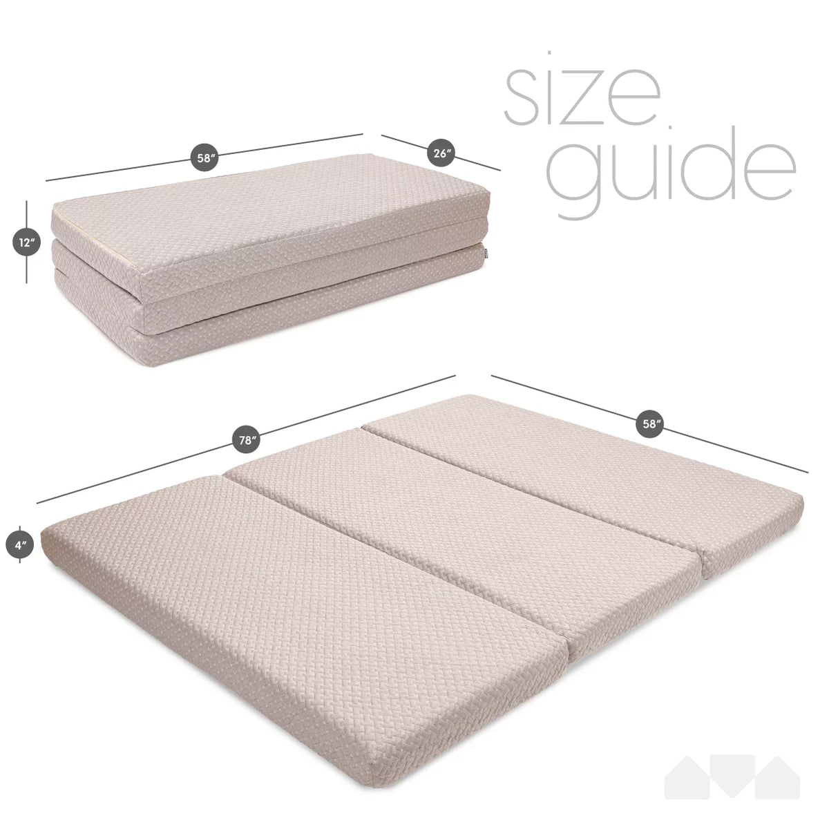 Queen Memory Foam Tri Fold Folding Mattress Q4775