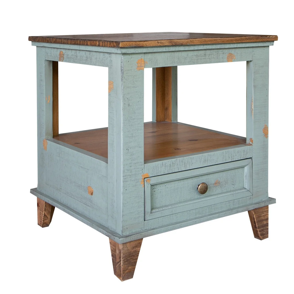 26 Inch Solid Pine Wood Side End Table O3435