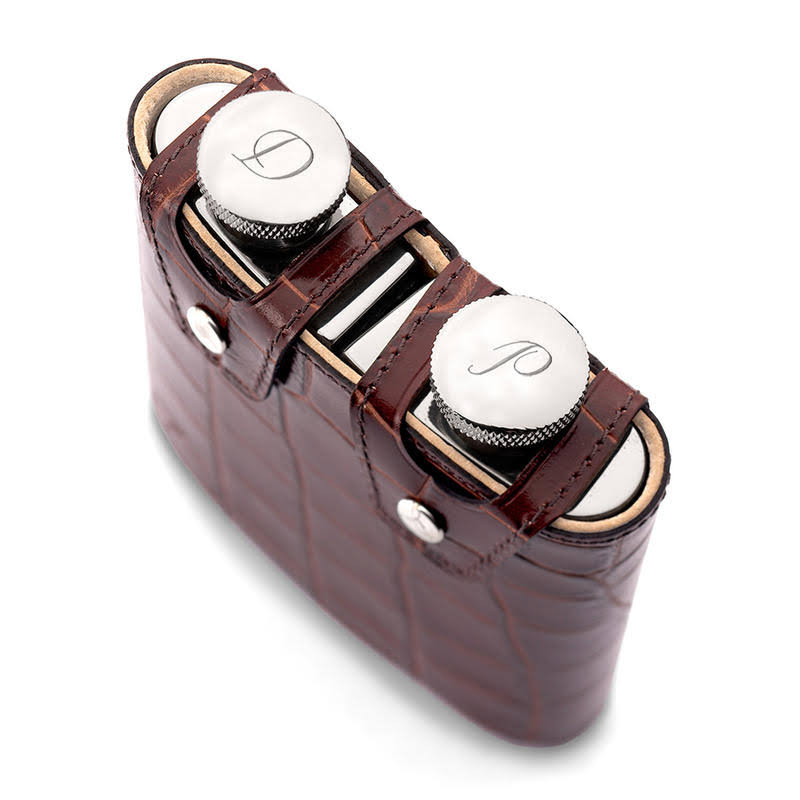 Black Leather Hip Flask N511060