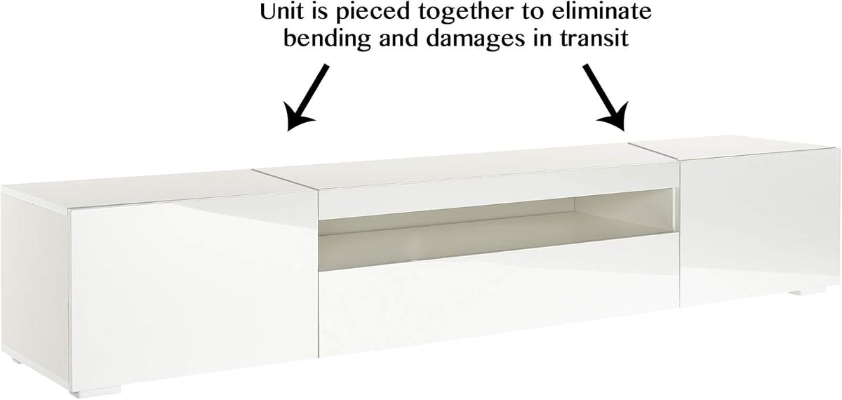 White TV Stand with Lights Y402927